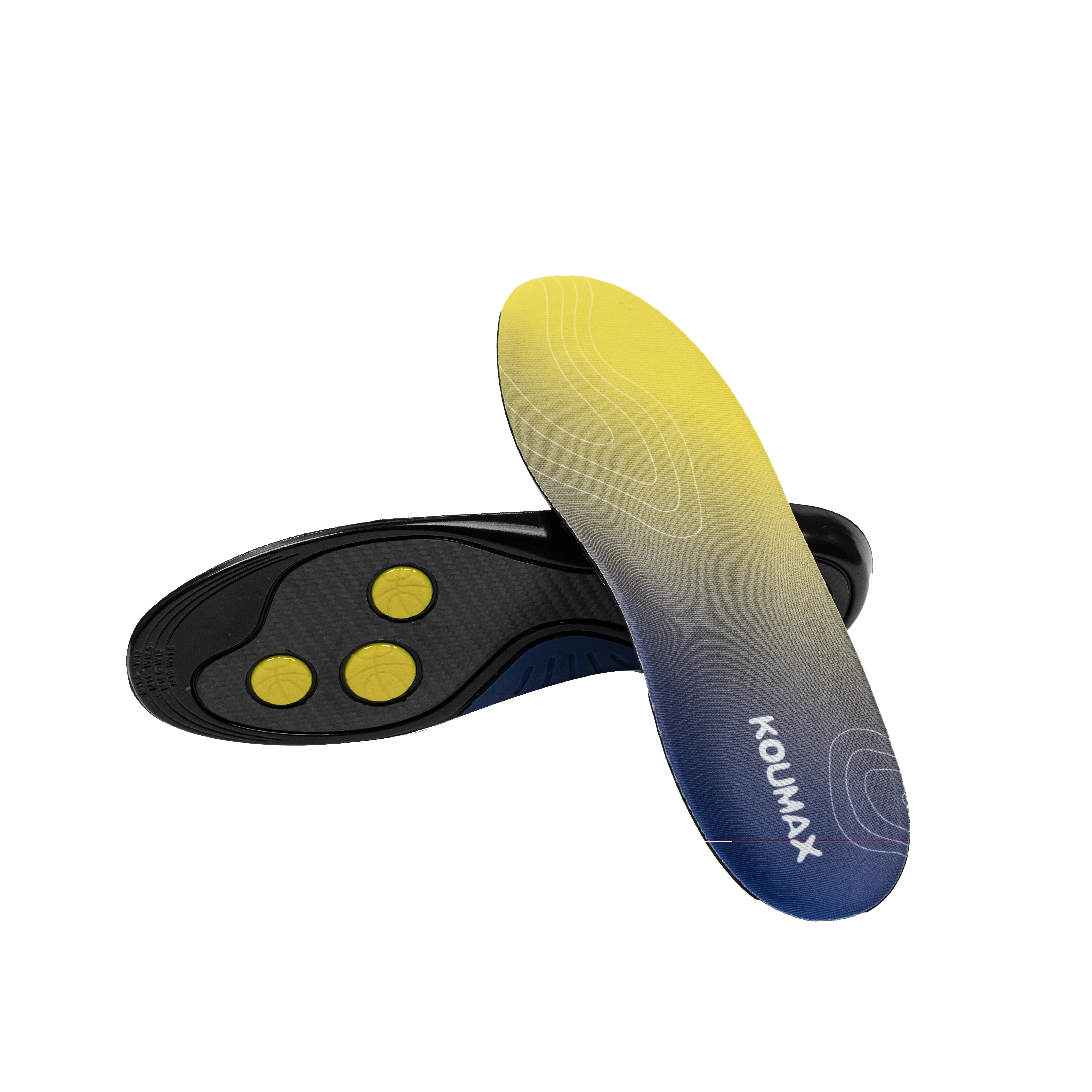 KOUMAX Multi-Size Carbon Fiber Sports Insoles for Men and Women, High Arch Support, Shock-Absorbing Orthotic Inserts, Foot Fatigue Reduction for Weightlifting, Running