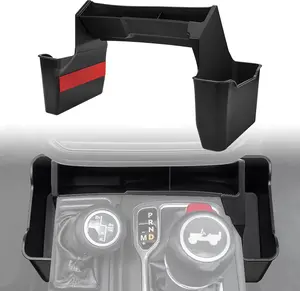 3PCS Gear Shift Organizer Tray Compatible with 2018-2024 2025 Jeep Wrangler JL JLU 4xe &2020-2024 2025 Gladiator JT Center Console Organizer for Jeep Wrangler Accessories (Not for JK/JKU)