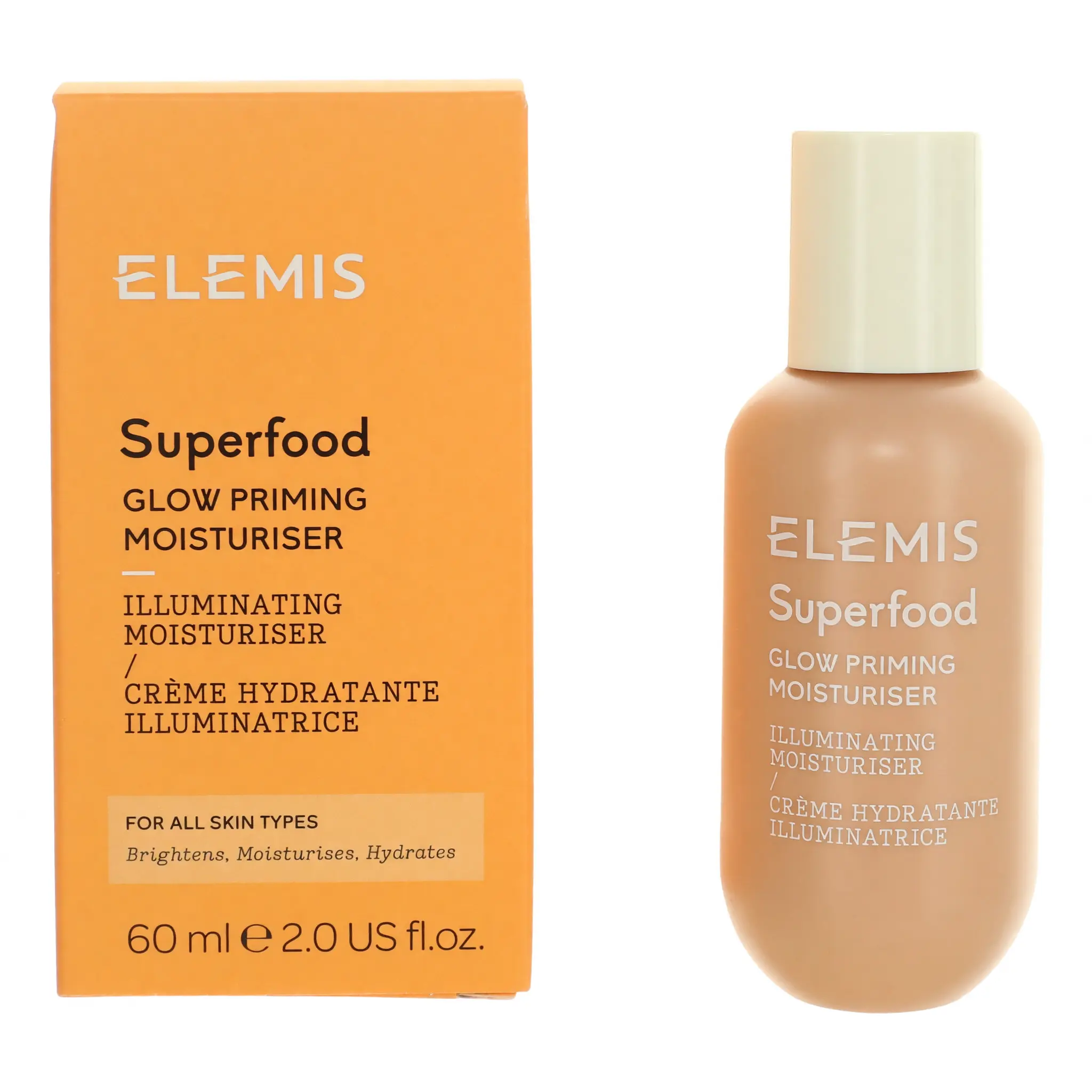 ELEMIS Superfood Glow Priming Moisturiser, Illuminating Face Primer with Green Tea for a Smooth and Dewy Look, 2 oz, Moisturizers, Daily, Hydrate, Radiant
