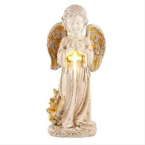 Solar Angel Statues for Outside Garden,12 Inch Solar Angel Figurines Light for Cemetery Decorations,Yard Decor