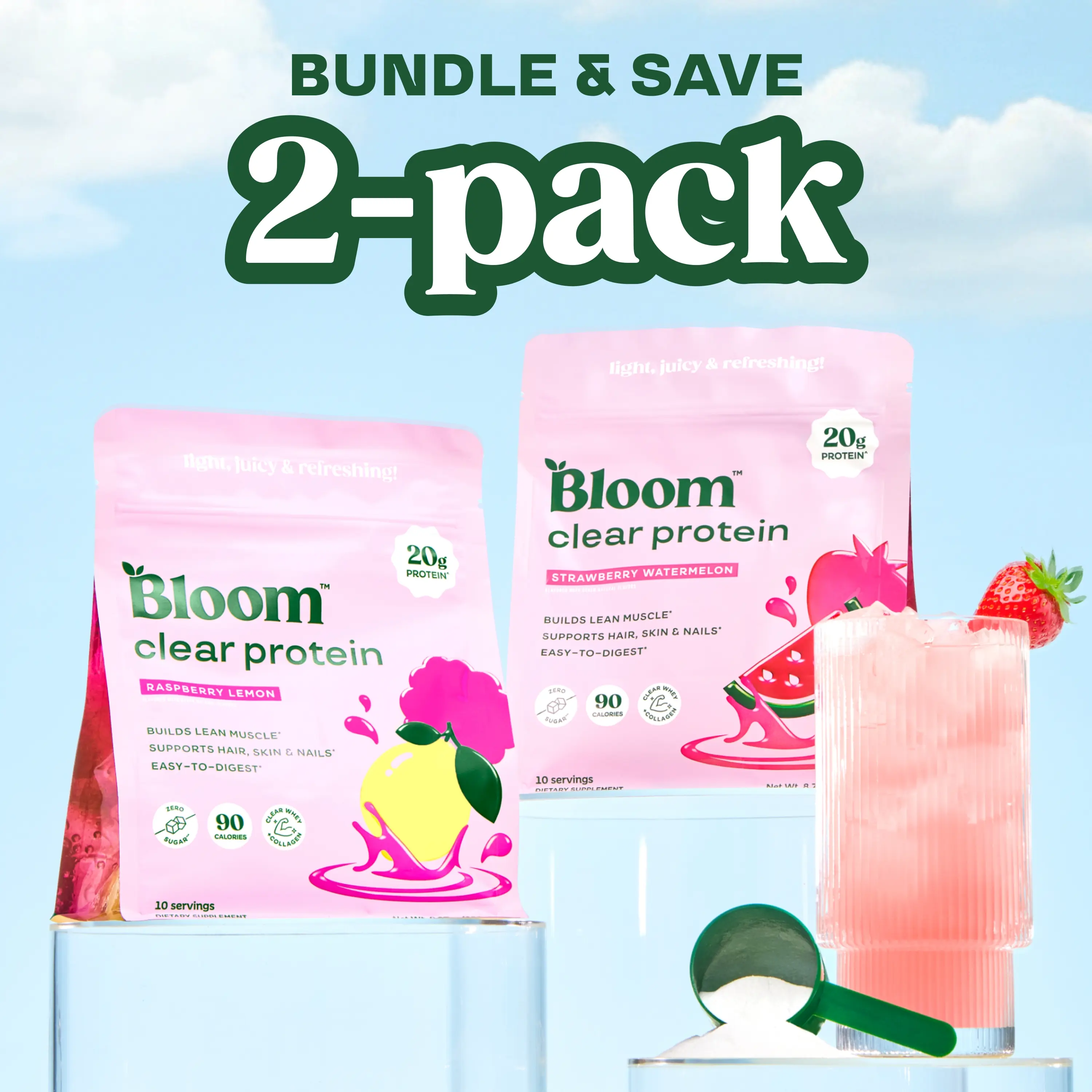 2 Pack Bloom Nutrition Clear Protein 2 Pack Bloom Nutrition Clear Protein