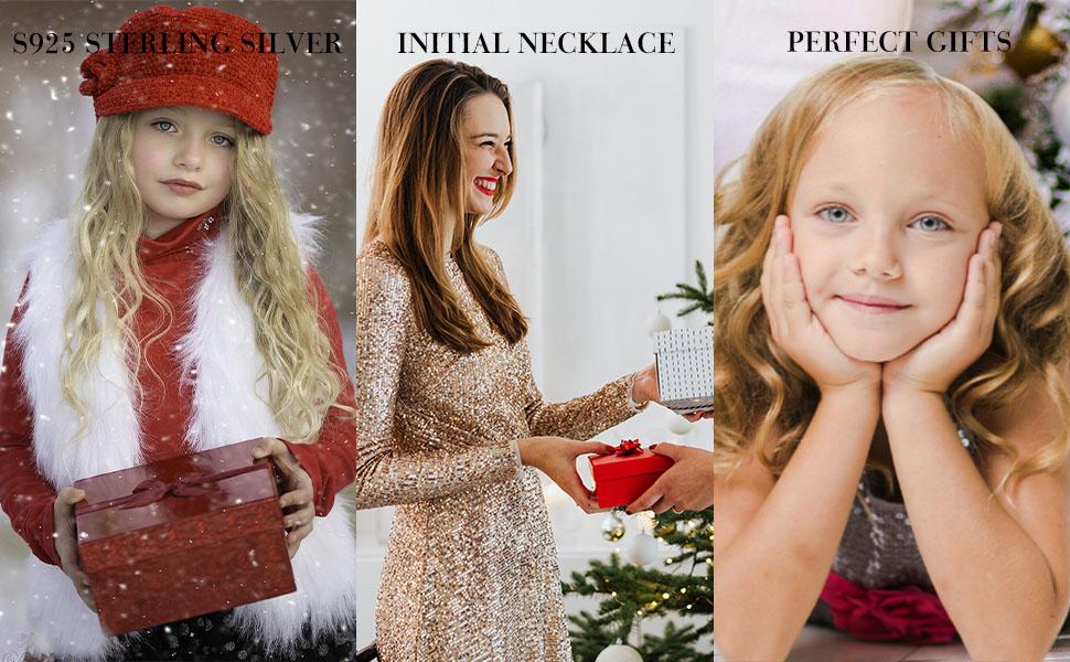 Turandoss S925 Sterling Silver Dainty Initial Necklaces Unisex – Hypoallergenic A-Z Letter Pendant, Minimalist Jewelry Gift for Her