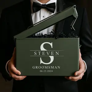Personalized Groomsmen Gift Ammo Box Set – Authentic Military Surplus Can with Engraving