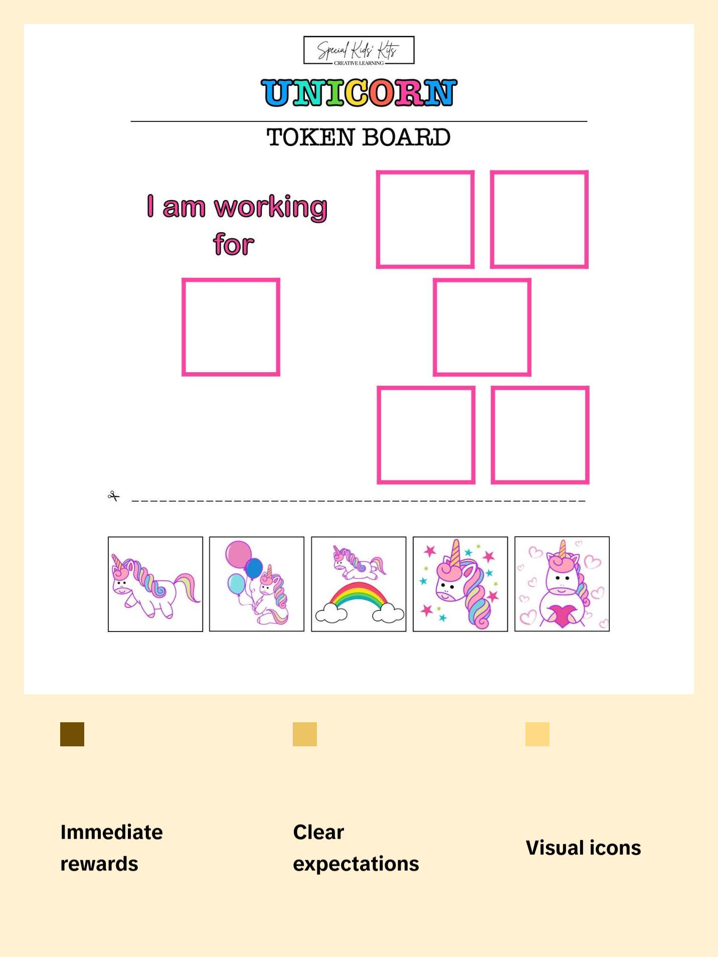 Printable Pink  Kids Token Board | Token Board for Autism or ADHD | Reward Chart for Toddlers | Positive Behavior Reinforcement