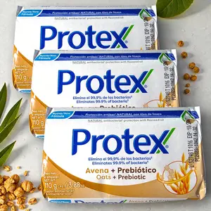 Protex Avena + Probiotico Soup Body 3 Pack 110g Each Softens Antibacterial Needs with Flaxseed Oil Natural Protection