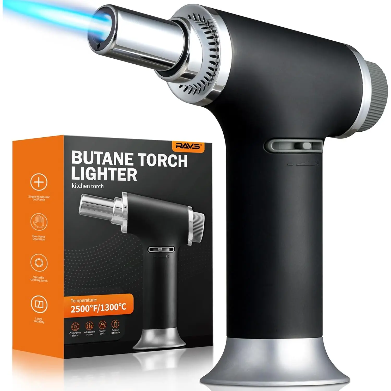 Kitchen Torch, Butane Torch Blow Torch, Food Culinary Torch for Outdoor Cooking, Campfire Starter Grill Torch, BBQ Torch for Steak & Creme Brule Christmas Gift Ideas(Fuel Not included)