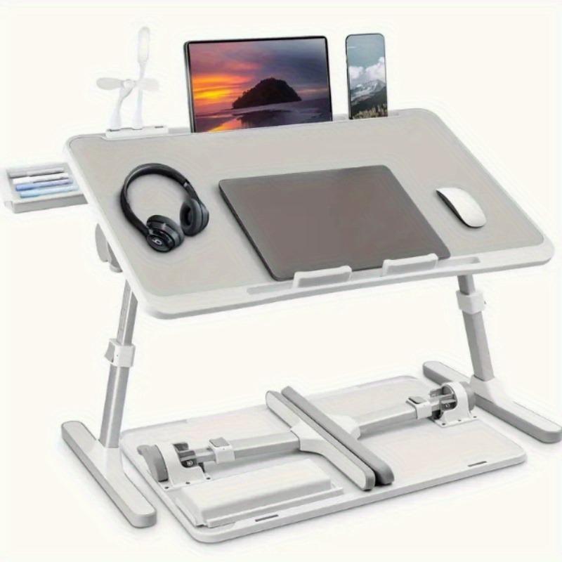 Lap Desk Bed Tray Table, Adjustable Laptop Stand for Bed with USB/ Light/ Fan/ Drawer, Portable Laptop Desk Table for Bed/ Couch/ Sofa/ Reading/ Writing, Bed Trays for Eating And Laptops Lap Desk Bed Tray Table, Adjustable Laptop Stand for Bed with USB/ Light/ Fan/ Drawer, Portable Laptop Desk Table for Bed/ Couch/ Sofa/ Reading/ Writing, Bed Trays for Eating And Laptops