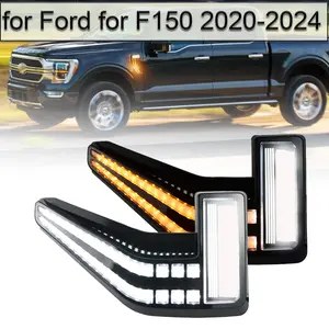 Suitable for Ford F150 2020 - 2024 models, modified fender, front mudguard, side marker light cover replacement parts, 2 pieces.
