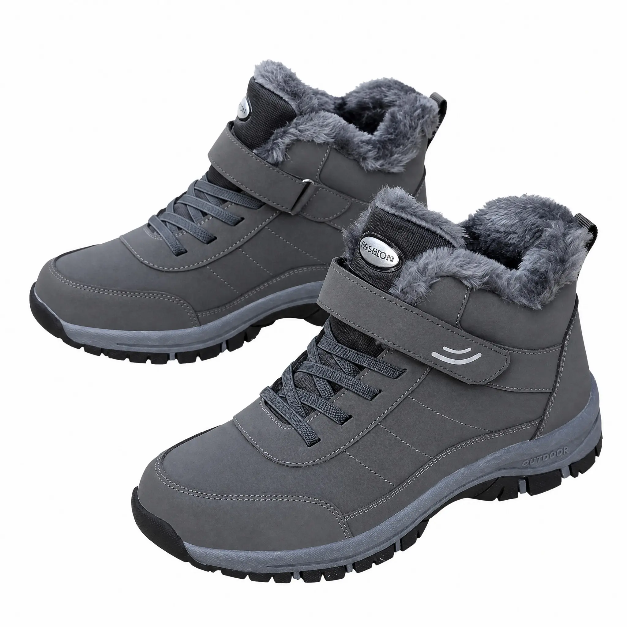 Women's Warm Waterproof Ankle Snow Boots - Round Toe Synthetic Footwear with Slip-Resistant EVA Rubber Sole, Rubber (TPE, TPR, etc.) Sole, Polyurethane Elements for Outdoor Walking