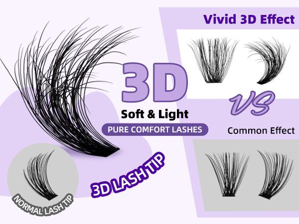 B&Q 3D 70D+90D Kit l 280pcs Lightweight Volume Lash Clusters,D-Curl,Lash Bond & Seal(10-18MIX) for DIY Eyelashes Extension, Waterproof Makeup Cosmetic Realistic Salon Quality,Visual Volume