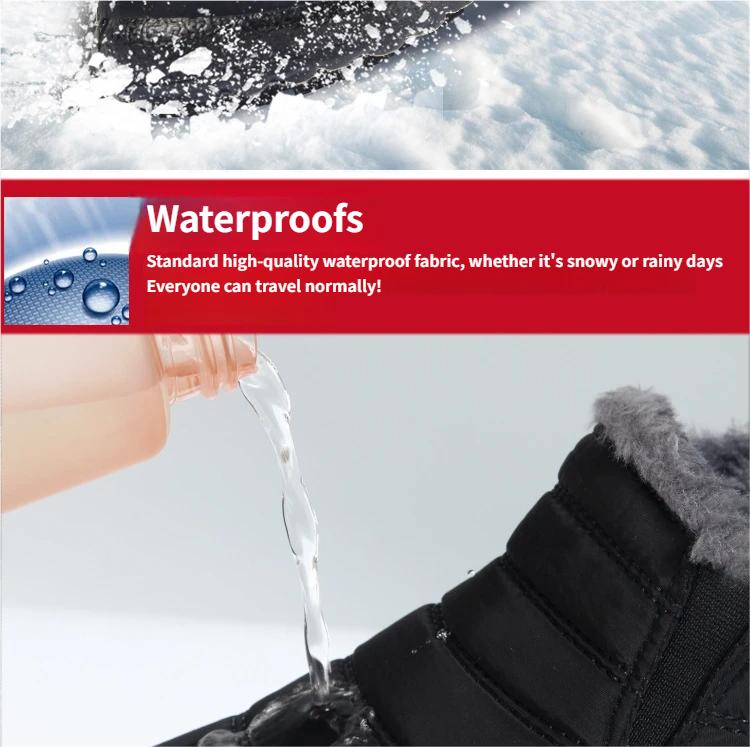 Men & Women's Winter Snow Boots - Slip-On Warm Ankle Boots with Lining, Lightweight Outdoor Shoes for Women Men Footwear Closed Pedal