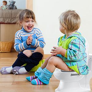 GARVEE Potty Training Toilet for Toddlers: Realistic Design with Soft Seat, Flushing Sound, Removable Pot, Storage Tank, Toilet Paper Holder, Splash Guard, and Non-Slip Base for Easy Use and Comfort.