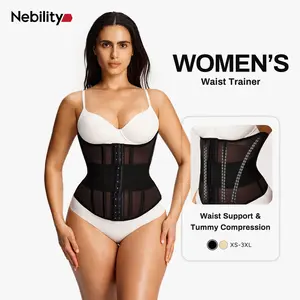 Nebility Women's Waist Trainer Belt with Built-in Steel Frame Double Wrap Waist Cincher Trimmer Ab Belt Tummy Control Body Shaper Firm Compression & Shaping basic shapewear tummy wrap waist trainer extreme