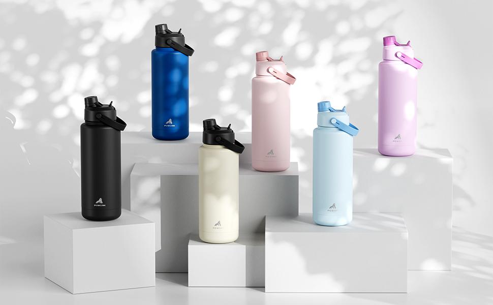 【POWCAN】 40/26 oz Christmas Insulated Water Bottle with 2-in-1 Straw and Spout Lid, Keep Cold 24H, Leak-Proof, BPA-Free, Double Wall Stainless Steel Water Bottle for Sports, Gym, Travel, and School,Bottled Pour Portable