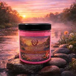 🌅 Sunrise on the Creek | Foaming Goat Milk Sugar Scrub | Citrus Floral | Curley’s Creek Body Exfoliator Body Care