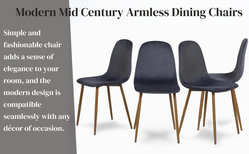 Homy Casa Charlton Suede Dining Chairs Light Luxury Ergonomic Design for Living Room & Lounge Use Foam Interior Seater Furniture