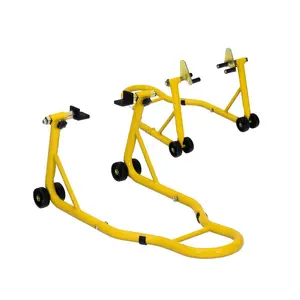 Heavy Duty Motorcycle Lift Stand Set, Front & Rear Wheel Paddock Stand With Adjustable U+L Swingarm Spool, 900 Lb Capacity For Bike Maintenance & Repairs