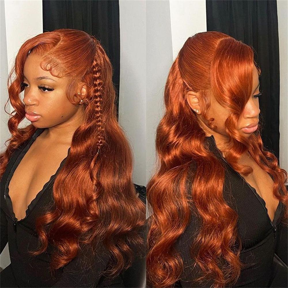 Wiggins Hair Copper Orange Pre Cut Ready Go Glueless Wig Body Wave 7X5 Lace Front Wigs Human Hair Pre Plucked TikTokShopBlackFriday