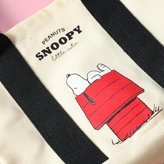 MINISO SNOOPY Summer Travel Collection Handbag Cute Anime Beagle Puppy Character Big Capacity for Holiday Vacation for Work School