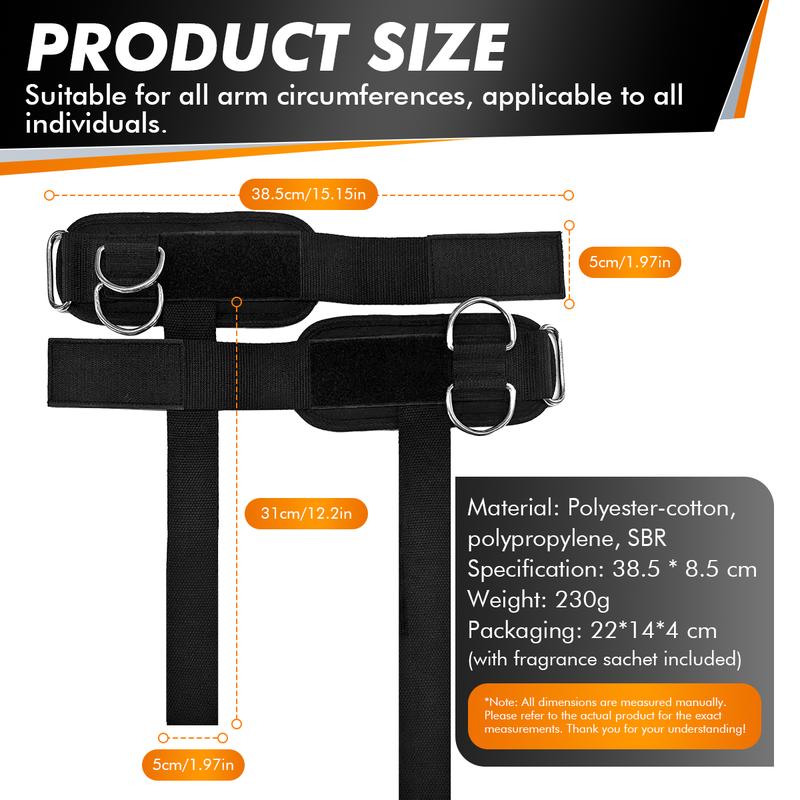 IWVE Secure Double-Loop Steel D-ring Padded Wrist Straps 16 Inches Versatile Training Tool