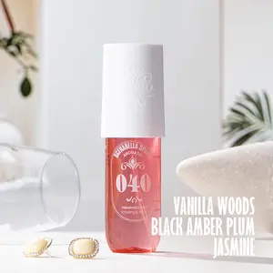 Scenabella 040 Fragrance Mist - Black Amber Plum & Vanilla Woods Scent, Long-Lasting Perfume Spary, 100ml / 3.4 fl oz (Portable and travel-friendly)