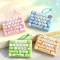 26-Key Mini Fidget Keyboard Keychain, Portable Sensory Stress Relief Toy, Cute Backpack Accessory and Gift for Kids & Adults
