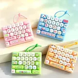 26-Key Mini Fidget Keyboard Keychain, Portable Sensory Stress Relief Toy, Cute Backpack Accessory and Gift for Kids & Adults