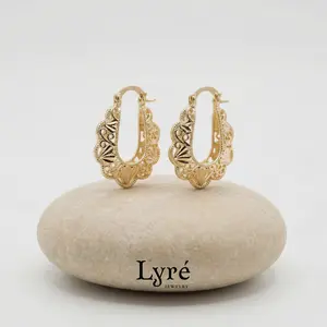 Althea Filigree Statement Hoop Earrings