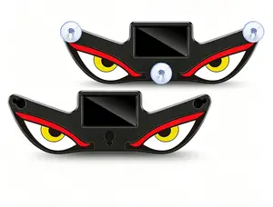 Make Your Ride Stand Out!Solar Powered Car Rear Window LED Display, Dynamic Devil Eye Ambient Light, Triangle Auto Interior Decor Light, USB Rechargeable Car Accessory for Night Driving Style