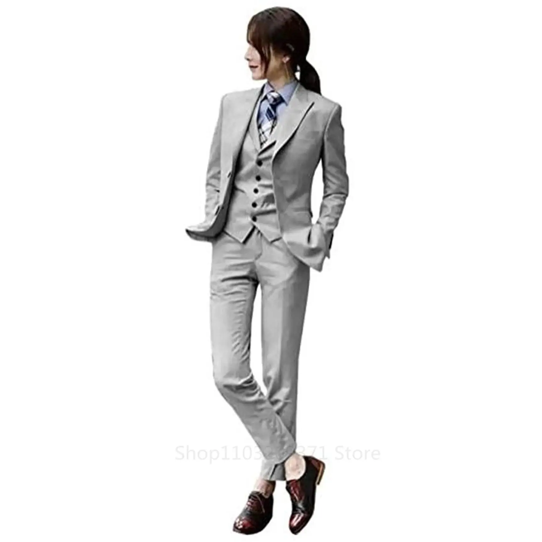 Women’s 3‑Piece Tailored Suit Set — Business & Formal Tuxedo Ensemble