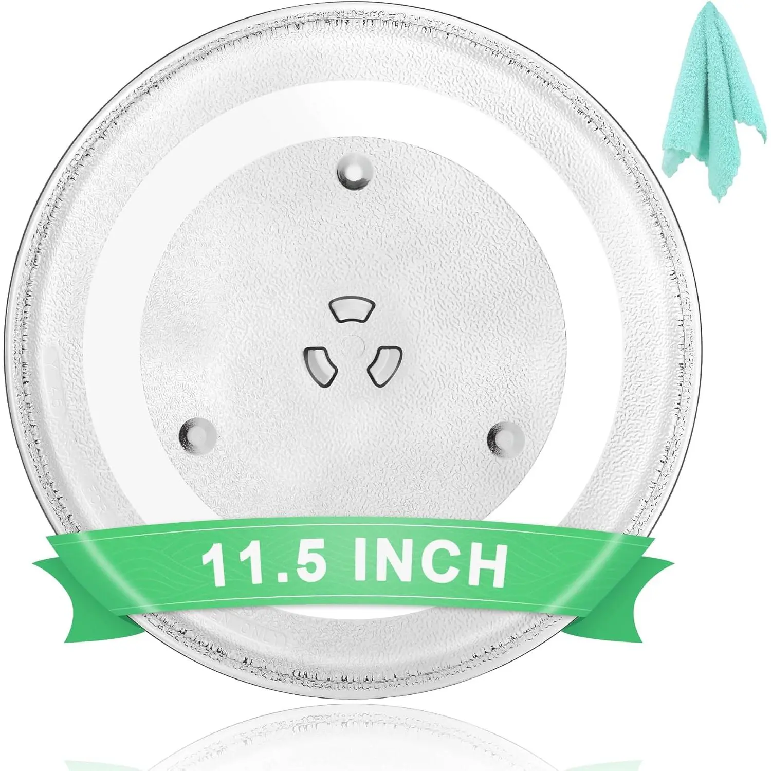 11.5 inch Durable Heat-Resistant Universal Microwave Glass Turntable Plate Replacement for Kitchen - Easy to Clean, Fits GE, Frigidaire, Farberware & More