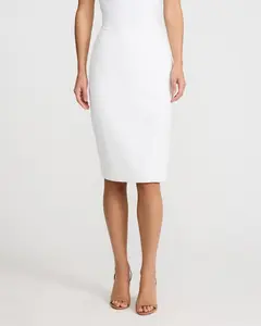 Express Studio Stretch Twill High Waisted Midi Skirt