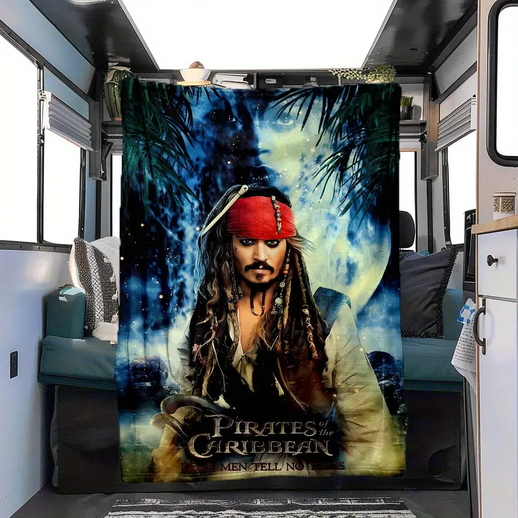 Pirates of the Caribbean: Men Tell Us! - Soft Polyester RV Blanket with Tropical Scene, Ideal for Bed, Sofa, Picnic - Great Christmas, Halloween, Birthday Gift 033