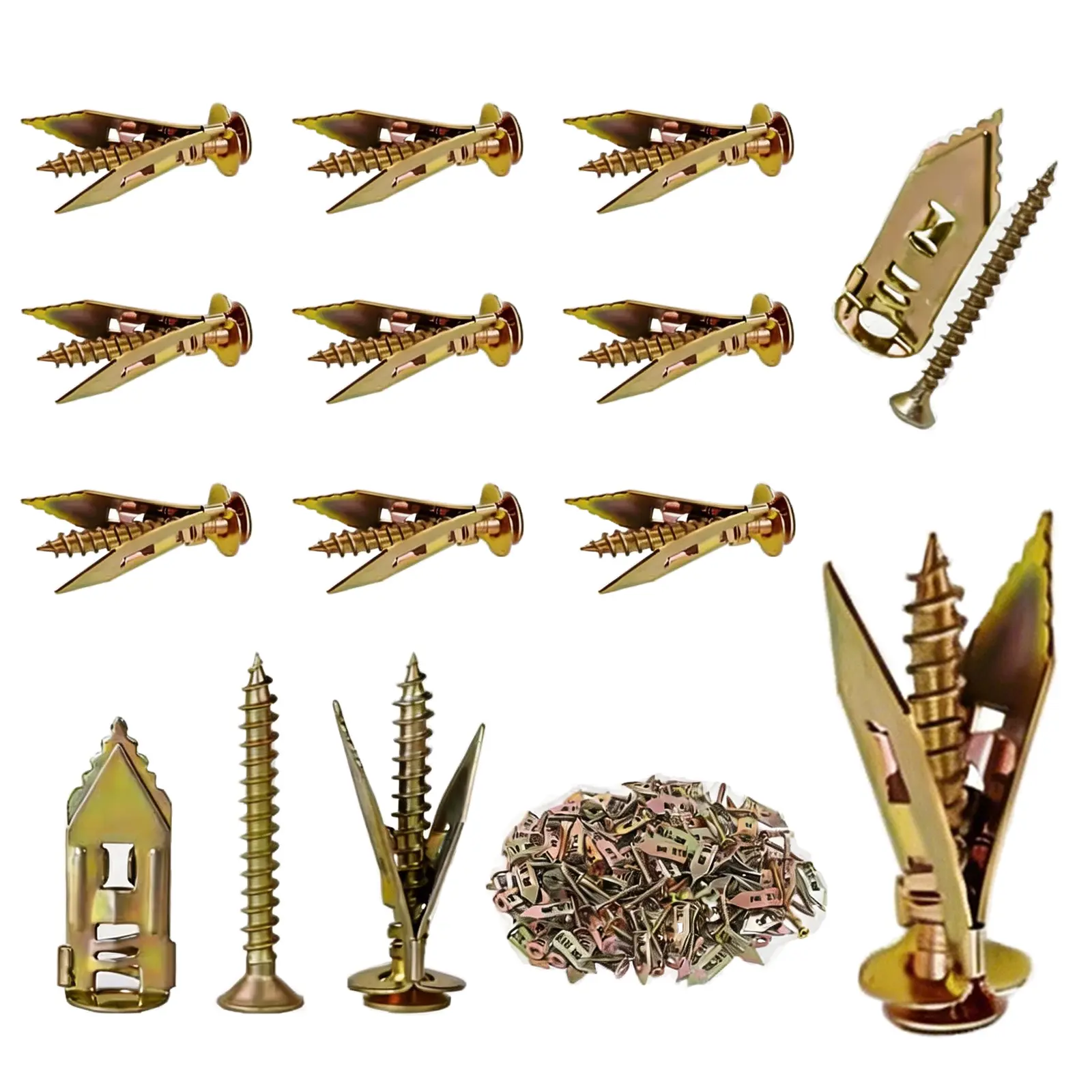 Self-Drilling Drywall Expansion Bolts Kit - 25 Carbon Steel Anchors (40x12mm), 25 Zinc Screws (45x4mm), 1-Step Tapping Design for Easy Secure Installation, Ideal for TVs, Shelves