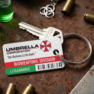 Umbrella Corporation Keychain | Resident Evil Fan Gift, PVC Tag