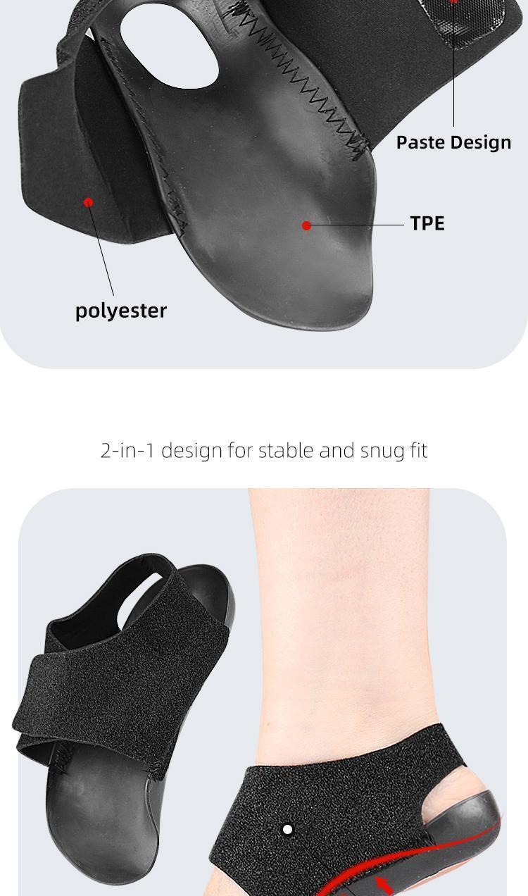 ‌Arch Support Insoles with Ankle Sleeves for Flat Feet Pain Relief Orthotic Footbed for All-Day Comfort Walking Running Black Footwear