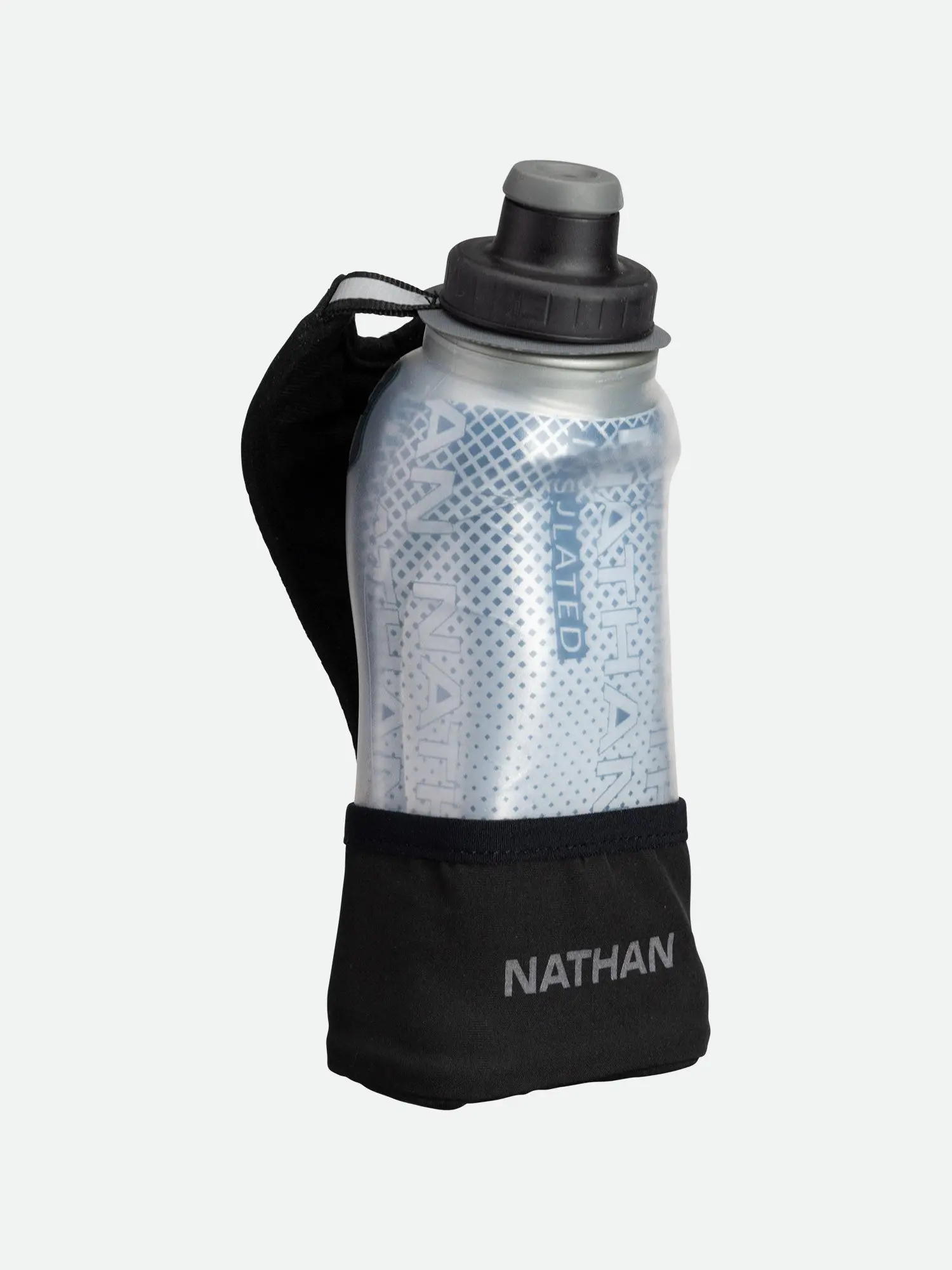 NATHAN QuickSqueeze Lite 12oz Insulated Lightweight Flask-Shaped Handheld Hydration Tumbler - Leakproof TPU Water Bottle, Double-wall Construction, Ergonomic Design, Push-Pull Blast Valve, Running Gear Drinkware