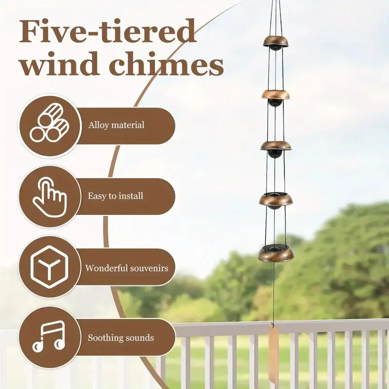 Metal Pagoda Wind Chimes for Outside - Copper Feng Shui Wind Bell for Home Yard Outdoor Decoration,Memorial windchimes Gifts,Garden Hanging Decor,Japanese Handmade Metal Pagoda Wind Chimes for Outside - Copper Feng Shui Wind Bell for Home Yard Outdoor Decoration,Memorial windchimes Gifts,Garden Hanging Decor,Japanese Handmade