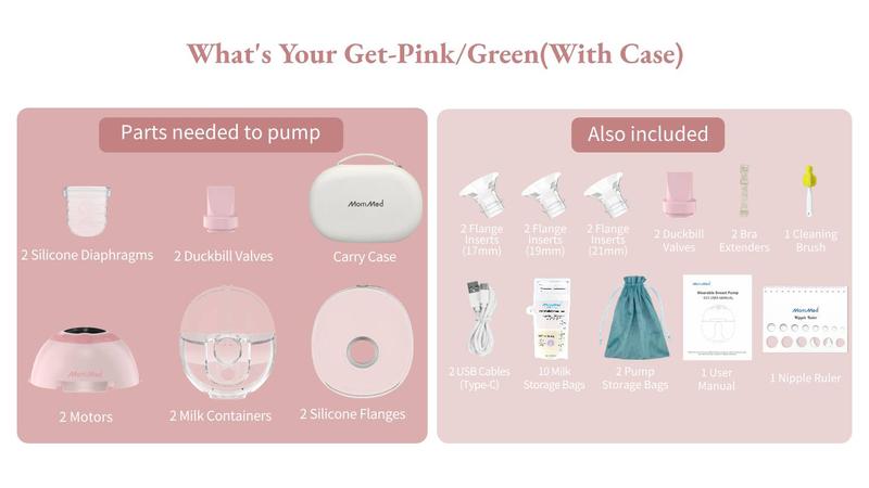 MomMed S33 Luma Built-In Night Light & Pain-Free Breast Pump For Night Pumping,Wearable Breast Pump, Electirc Portable Breast Pump, Breastfeeding Pump with 4 Modes & 9 Levels, 17/19/21mm Flange Inserts Babypump