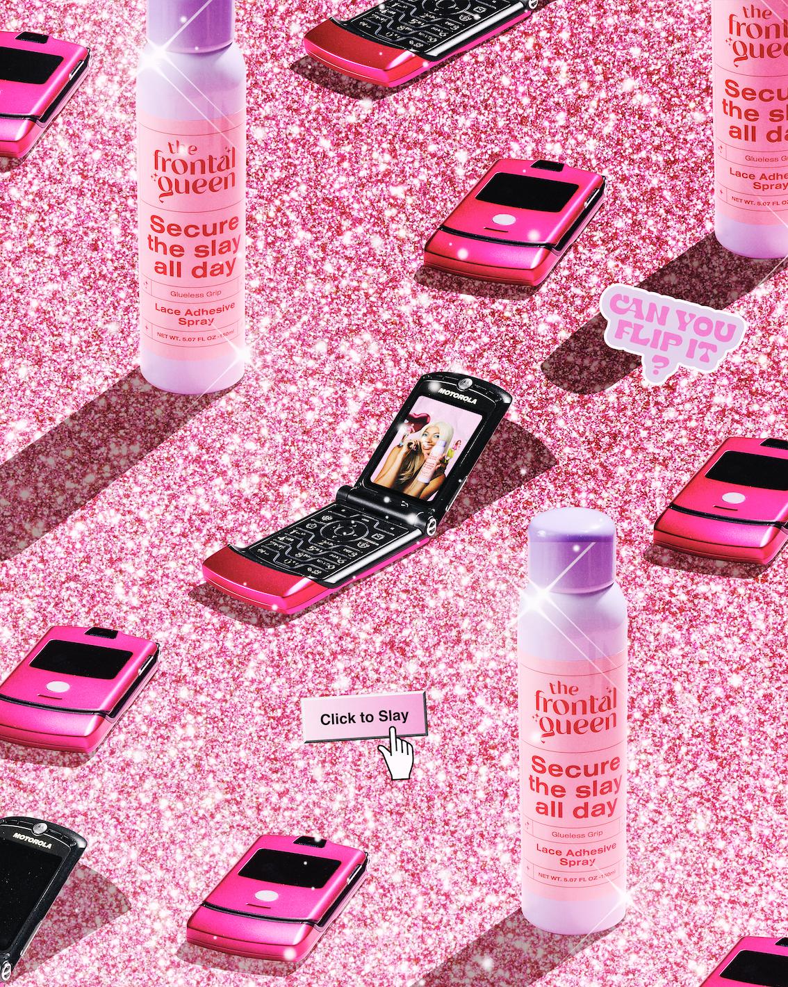 The Frontal Queen Lace Adhesive Spray for Wigs - Invisible Lace Blend, Seamless Finish, Long-Lasting Hold, Beginner-Friendly, Sweat & Humidity Resistant, Ideal for Daily Use