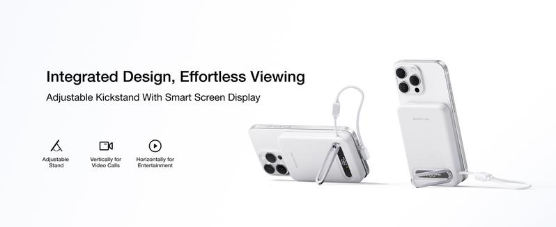 【Exclusive TikTok Gift】ECOFLOW Rapid Mag Power Bank 10,000mAh, Qi2.2 25W Wireless Charging, 0.6'' Ultra-Slim Magnetic Portable Charger, Built-in USB-C Cable, Qi2 Certified Fast Charging Battery for iPhone 17/16/15/14/13/12