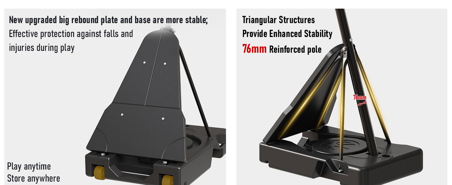 COFIYARD Outdoor Basketball Hoop 44/54-inch Shatterproof Backboard 5.25-10 Feet Height Adjustable Portable System with Wheels Durable for Teens & Adults SpringStatements
