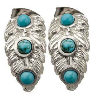 Turquoise Trail Western Hoop Feather Earrings | Western Cowgirl Earring Set
