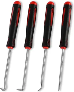 4-Piece Hook and Pick Set, Precision Automotive Pick Tool & O Ring Pick Set with Comfort Grip & Anti-Slip Shaft for Oil Seal, Gasket Removal, and Electronic Repair