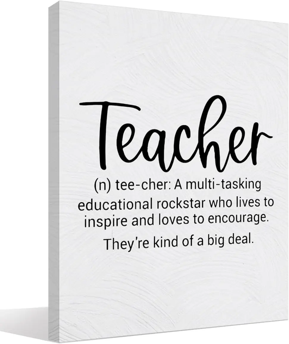 Teacher Appreciation Gifts - Teacher Office Wall Decor, Funny Teacher Gifts, Teacher Gifts from Students, Teacher Definition Canvas Wall Art Prints Poster SHJY-00721