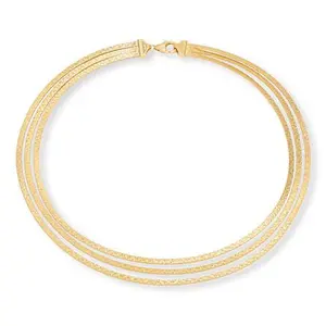 Bellezza Bronze 3-Strand Omega Chain Graduated Necklace