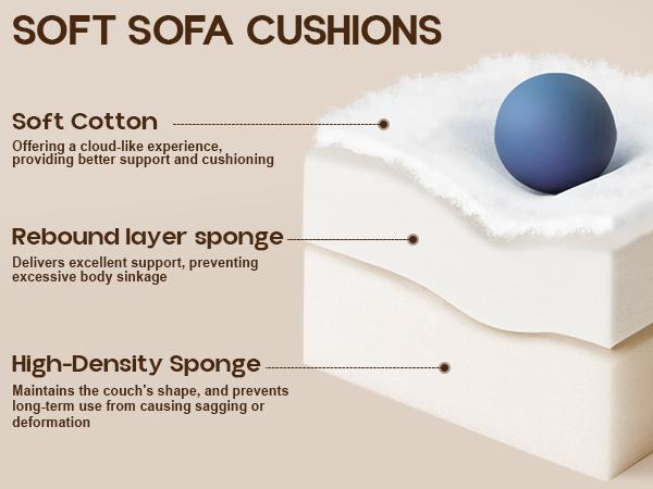 135" Oversized U Shaped Cloud Couch Sectional Sofa with Chaise Modern Modular Sofa with Lounge Chairs Upholstered Boneless Couches for Living Room Bedroom Plush Corduroy Fabric【3 Packages Shipping】