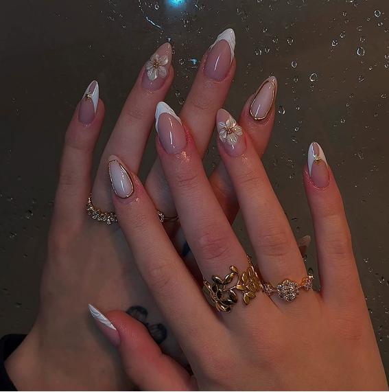 24pcs Medium Almond Nail Tips Set,Glossy Press-On Acrylic Nails, EasyWear French Manicure, Perfect forWomen and Girls Daily Use Sea Blue Cat Eye Magnetic Polish Salon Quality Reusable glossy manicure Wearable Mixed Color Acrylic Nail Set winter holiday vi