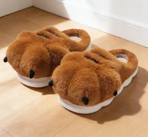 Valentine's Day Fuzzy Slippers for Couples Men Women Pumpkin Orange Tiger Claw Furry Slides Fleece Lined Cozy Warm Thick Sole Non-Slip Cushioned Indoor Outdoor House Bedroom Slippers Winter Comfy Plush Home Shoes Valentine Gifts for Him Her - Footwear