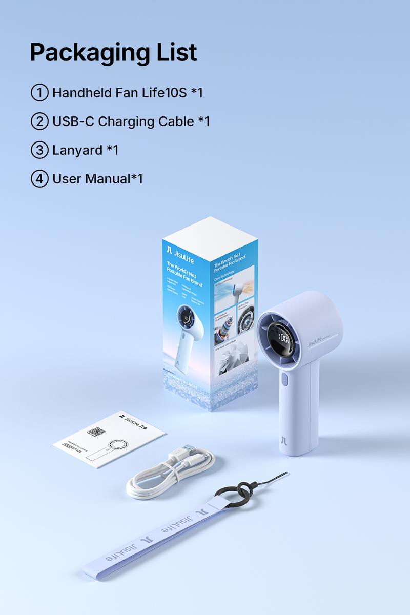 Jisulife Handheld Turbo Fan 5000mAh Rechargeable Portable Fans Up to 28 Hours Cooling 5 Speed Strong Wind Personal Mini Fan for Christmas Blackfriday Travel Outdoor Camping Beach Makeup